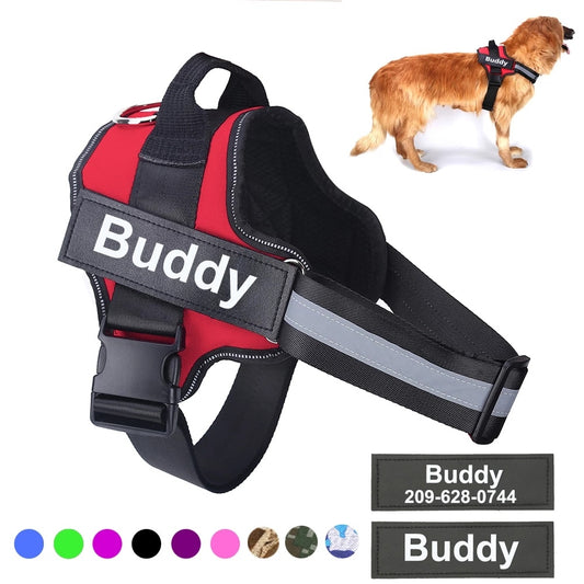 Personalized Dog Harness Reflective Breathable Adjustable Pet Harness Vest